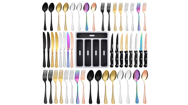 DSNN 48-piece multicolored flatware set