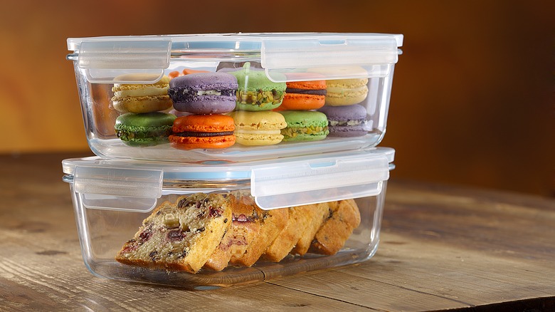 Sweet treats stored in plastic containers