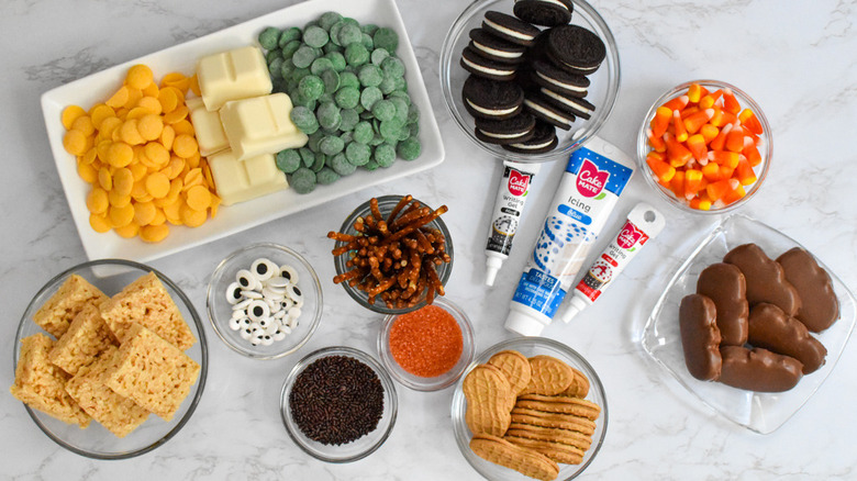 candy platter ingredients on counter 