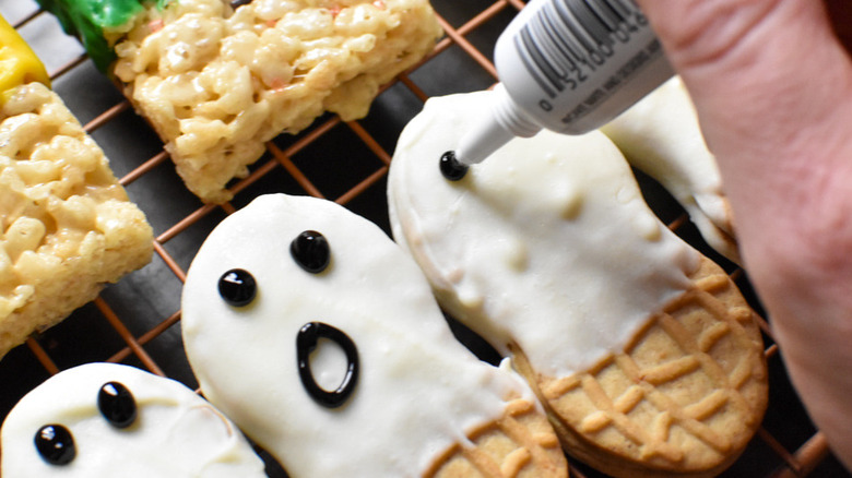 cookie ghosts on cooling rack 