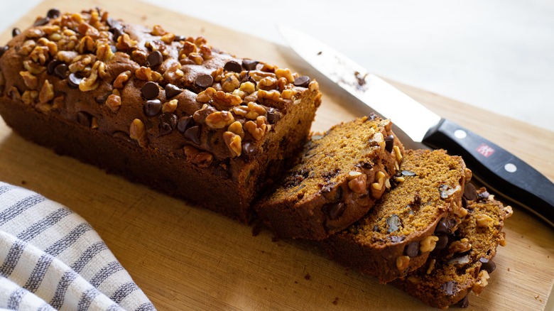 bread on cutting board 