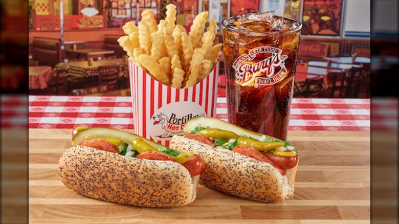 Portillos hot dog and fries