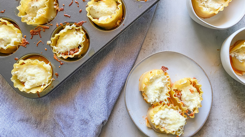 lasagna cups on plate