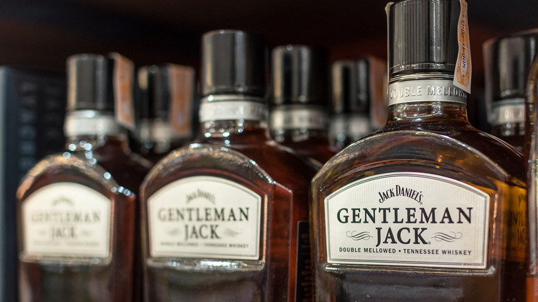 Rows of Gentleman Jack bottles