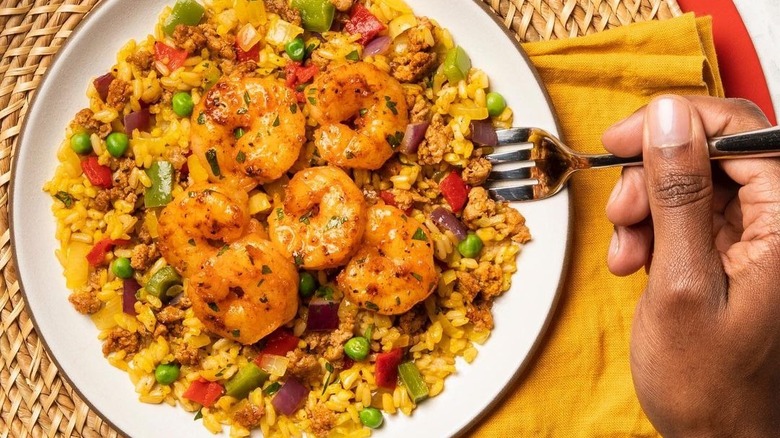 Shrimp paella dish