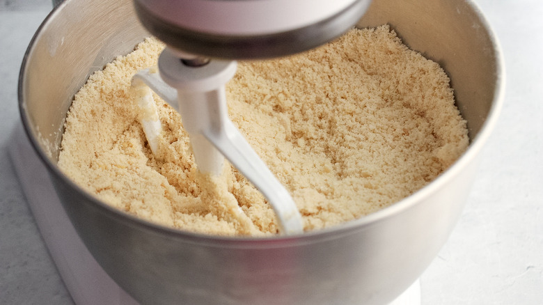 flour mixture in stand mixer