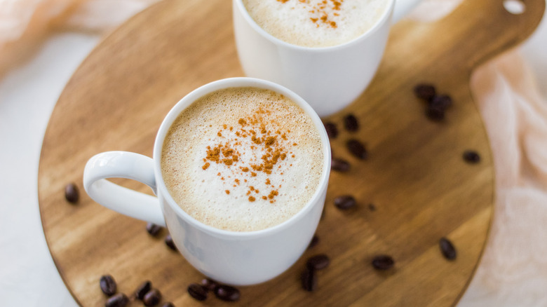 latte on a cutting board 