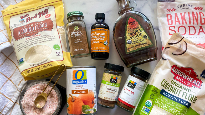 pumpkin biscotti ingredients on counter 