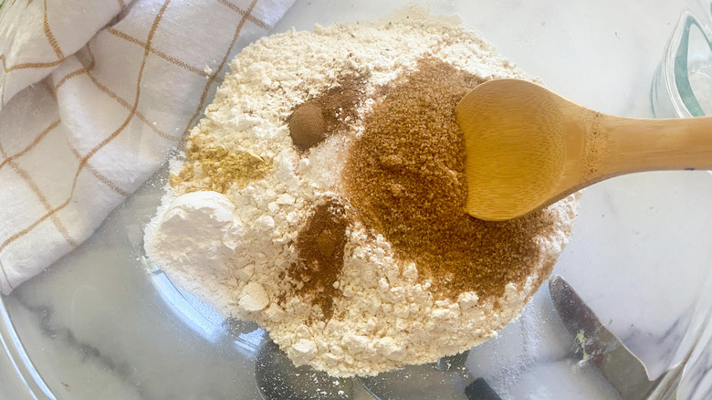 dry biscuit ingredients in bowl 