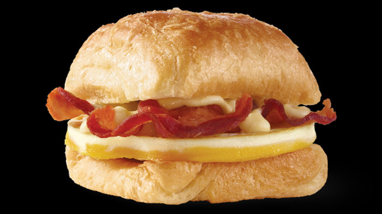 Bacon, egg and Swiss croissant