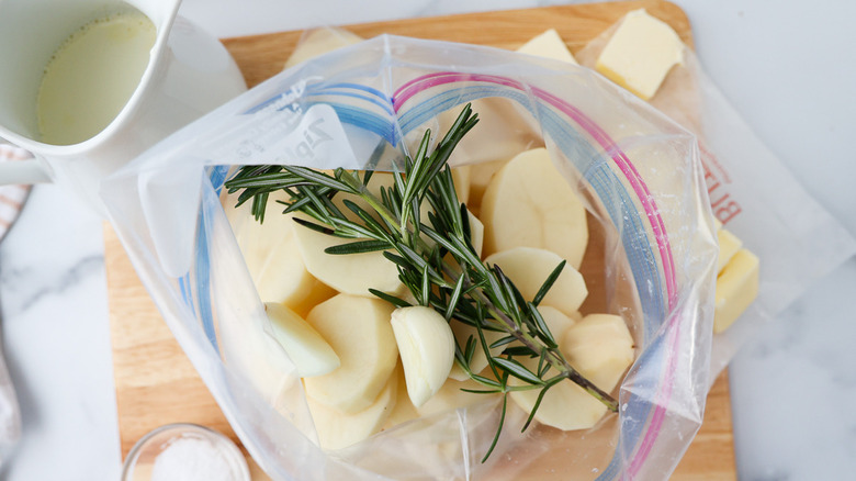 sliced potatoes in bag