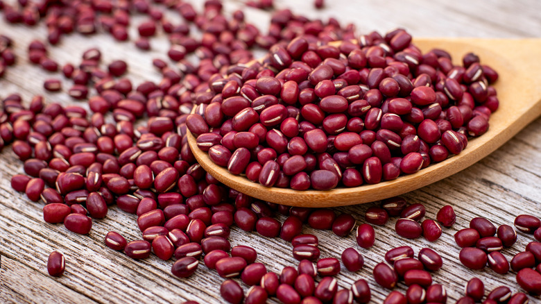 Adzuki beans on a table