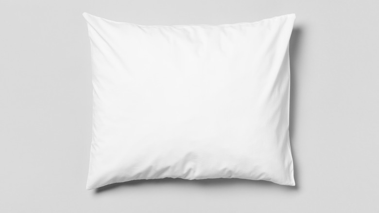 White pillow on white background