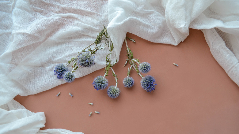 Muslin fabric with flowers