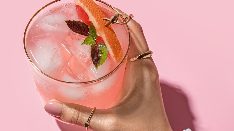 fresh cocktail with grapefruit 