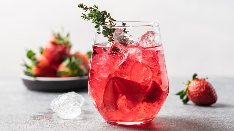 cocktail with strawberries