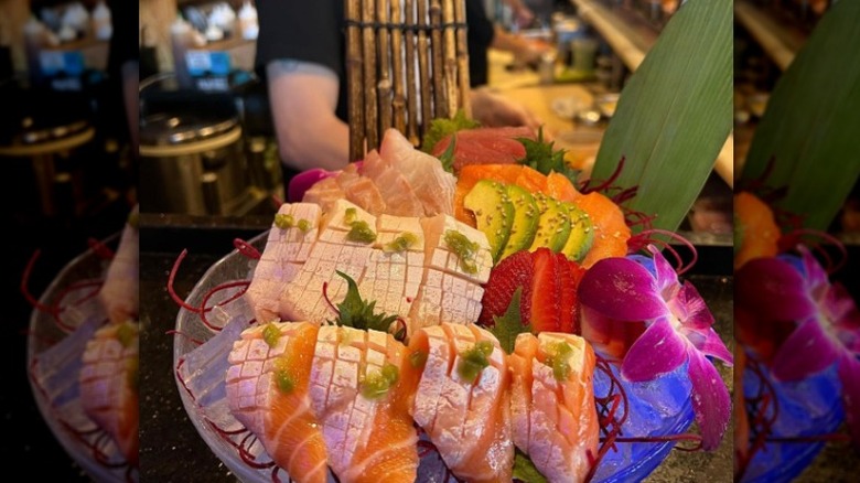 Bowl of pink and silver fish