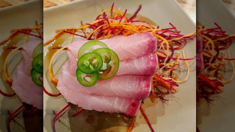 Pink sushi with jalapeno