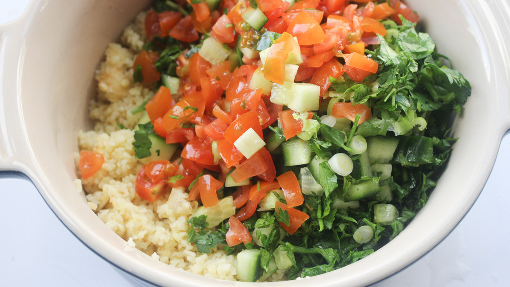 tabbouleh coming together 