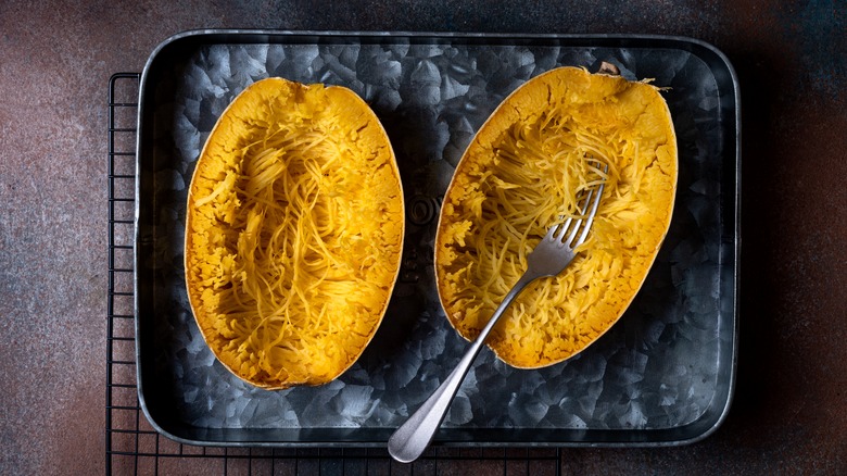 roasted spaghetti squash halves