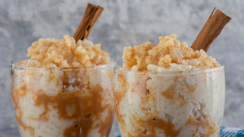 rice pudding with caramel