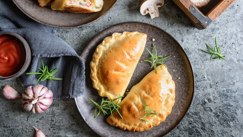 calzones on plate