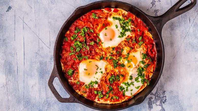 shakshuka in skillet