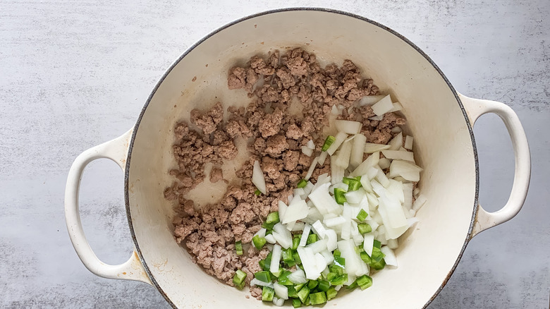 Ground turkey, onion, and green chili