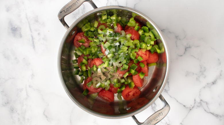 veggies in a pot 