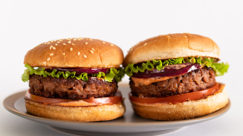 Plant-based meat burgers