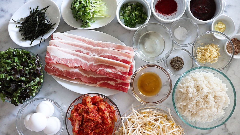 Ingredients for bibimbap