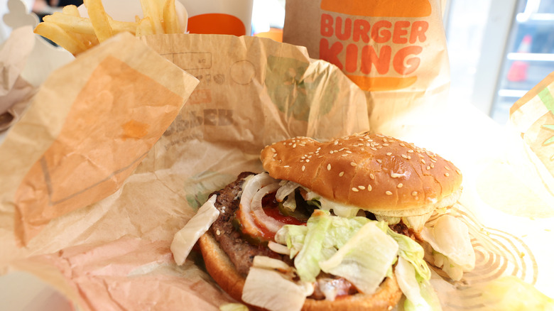 Unwrapped Burger King burger