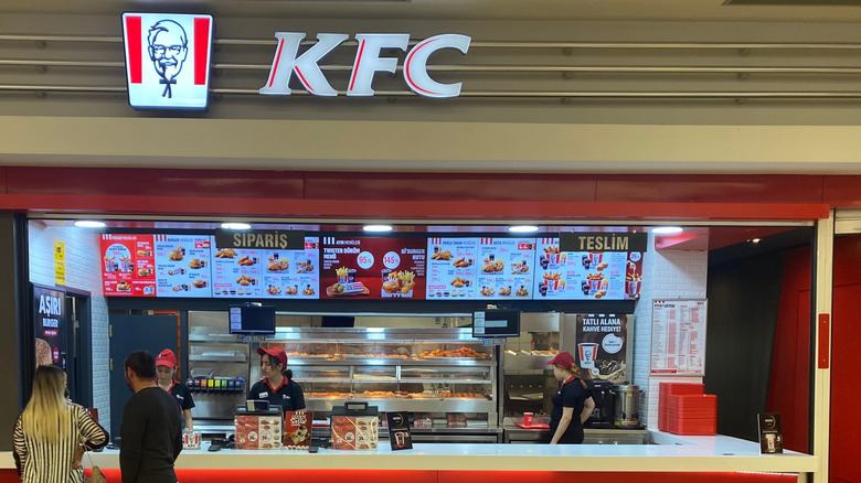 Turkish KFC counter with digital menu