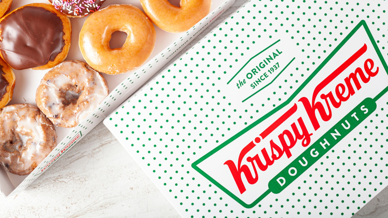 A box of Krispy Kreme doughnuts