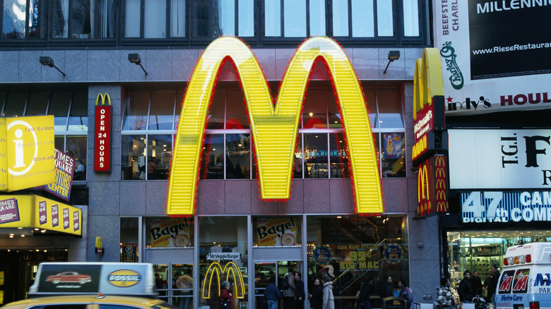 Exterior of an urban McDonald's location