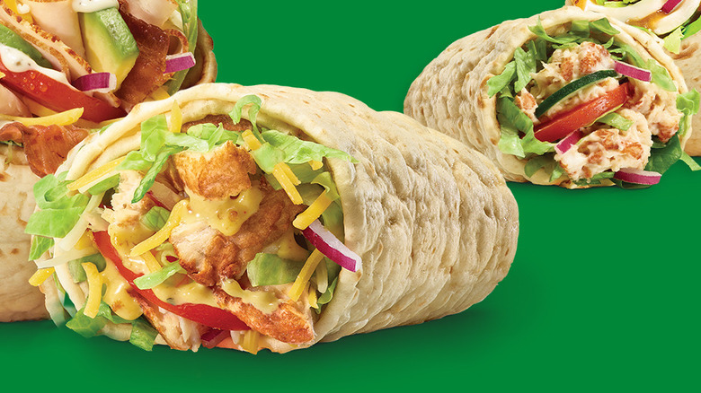 closeup Subway chicken wrap