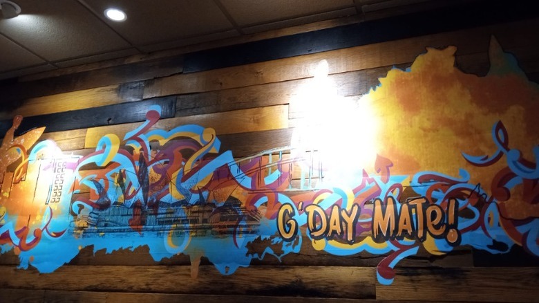 Outback Steakhouse graffiti mural