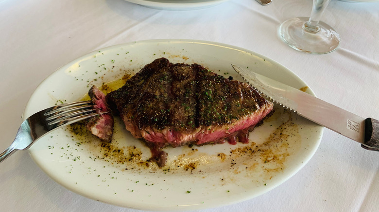 Ruth's Chris steak white plate