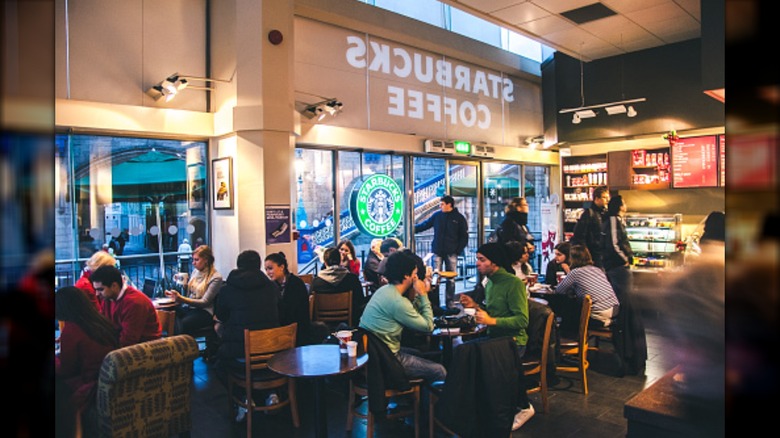 Interior of a Starbucks 