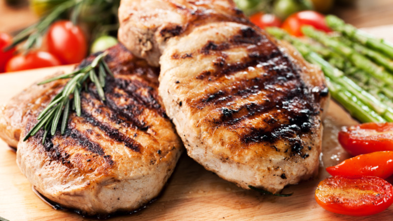 grilled pork chops