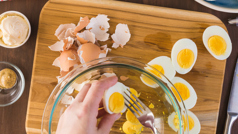 uncentered deviled eggs