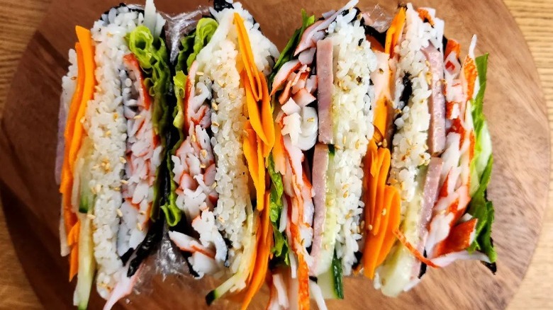 Kimbap sandwich with surimi