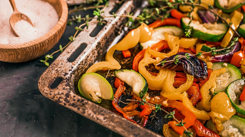 Ingredients on sheet pan