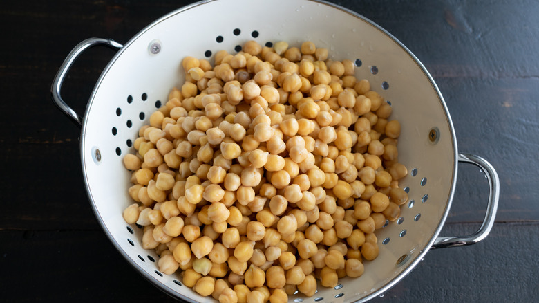 chickpeas in colander