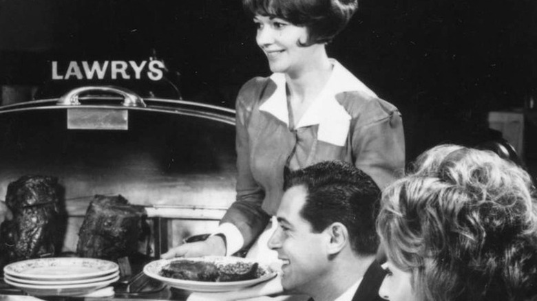 classic photo of female Lawry's server 