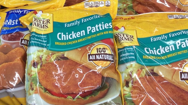 frozen Foster Farms chicken patties