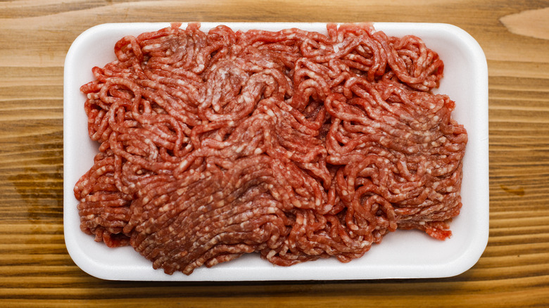 ground beef in package