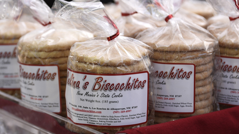 Packaged biscochitos at Santa Fe market