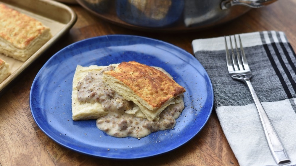 plate of biscuits and gravy