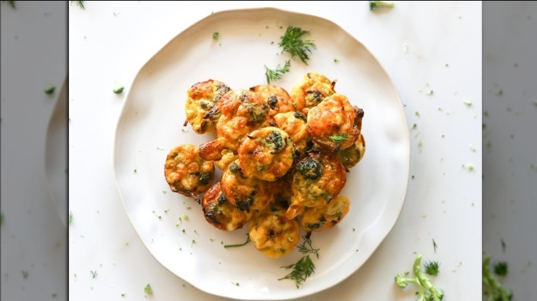 Mini-frittatas on white plate